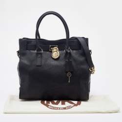 Pre Owned MICHAEL Michael Kors Black Leather Hamilton Tote