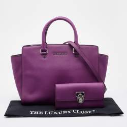 Pre Owned MICHAEL Michael Kors Fuchsia Pink Saffiano Leather Selma Satchel