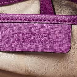 Pre Owned MICHAEL Michael Kors Fuchsia Pink Saffiano Leather Selma Satchel