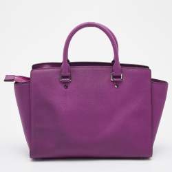 Pre Owned MICHAEL Michael Kors Fuchsia Pink Saffiano Leather Selma Satchel