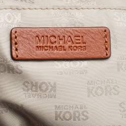 مملوكة مسبقًا MICHAEL Michael Kors Brown Signature Coated Canvas and Leather Jet Set Tote