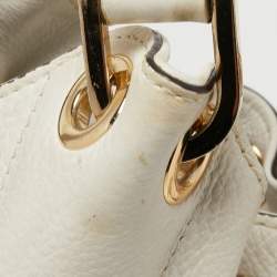 Pre Owned MICHAEL Michael Kors Off White Leather Large Camden Drawstring Shoulder Bag