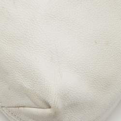 Pre Owned MICHAEL Michael Kors Off White Leather Large Camden Drawstring Shoulder Bag