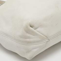 Pre Owned MICHAEL Michael Kors Off White Leather Large Camden Drawstring Shoulder Bag