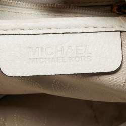 Pre Owned MICHAEL Michael Kors Off White Leather Large Camden Drawstring Shoulder Bag
