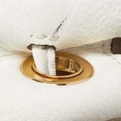 Pre Owned MICHAEL Michael Kors Off White Leather Large Camden Drawstring Shoulder Bag