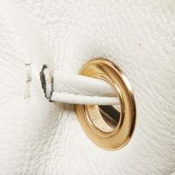 Pre Owned MICHAEL Michael Kors Off White Leather Large Camden Drawstring Shoulder Bag