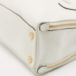 Pre Owned MICHAEL Michael Kors Off White Leather Reese Satchel