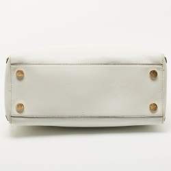 Pre Owned MICHAEL Michael Kors Off White Leather Reese Satchel