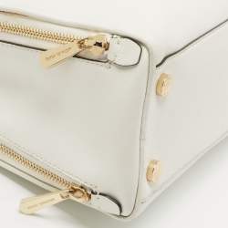 Pre Owned MICHAEL Michael Kors Off White Leather Reese Satchel