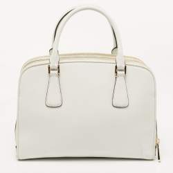 Pre Owned MICHAEL Michael Kors Off White Leather Reese Satchel