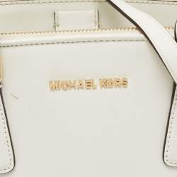 Pre Owned MICHAEL Michael Kors Off White Leather Reese Satchel