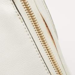 Pre Owned MICHAEL Michael Kors Off White Leather Reese Satchel