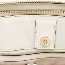 Pre Owned MICHAEL Michael Kors Off White Leather Reese Satchel