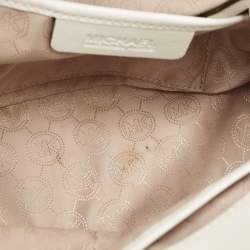 Pre Owned MICHAEL Michael Kors Off White Leather Reese Satchel