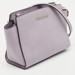 Pre Owned MICHAEL Michael Kors Lilac Leather Small Selma Crossbody Bag