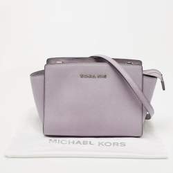 Pre Owned MICHAEL Michael Kors Lilac Leather Small Selma Crossbody Bag