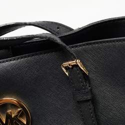 Pre Owned MICHAEL Michael Kors Black Saffiano Leather Tote