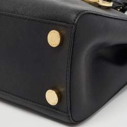 Pre Owned MICHAEL Michael Kors Black Leather Double Zip Tote