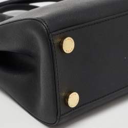 Pre Owned MICHAEL Michael Kors Black Leather Double Zip Tote