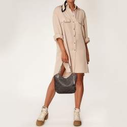 Pre Owned MICHAEL Michael Kors Brown Signature Coated Canvas Lilly Tote