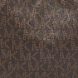 Pre Owned MICHAEL Michael Kors Brown Signature Coated Canvas Lilly Tote
