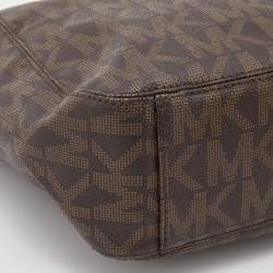 Pre Owned MICHAEL Michael Kors Brown Signature Coated Canvas Lilly Tote