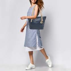 Pre Owned حقيبة يد توتس مايكل مايكل كورس جيت سيت جلد أصفر بسحاب علوي متوسطة