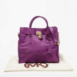 Pre Owned حقيبة يد مايكل مايكل كورس Hamiltion North South كبيرة جلد بنية