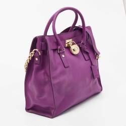 Pre Owned حقيبة يد مايكل مايكل كورس Hamiltion North South كبيرة جلد بنية