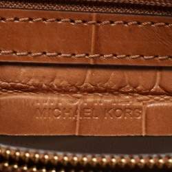 Pre Owned MICHAEL Michael Kors Brown Croc Embossed Leather Dillon Tote