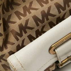 MICHAEL Michael Kors Beige/Off White Signature Canvas Front Pocket Tote