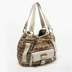 MICHAEL Michael Kors Beige/Off White Signature Canvas Front Pocket Tote