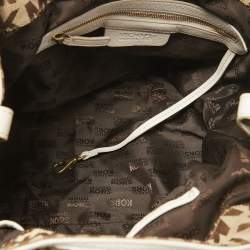 MICHAEL Michael Kors Beige/Off White Signature Canvas Front Pocket Tote