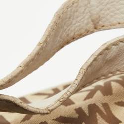 MICHAEL Michael Kors Beige/Off White Signature Canvas Front Pocket Tote
