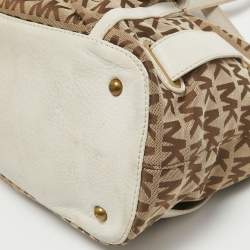 MICHAEL Michael Kors Beige/Off White Signature Canvas Front Pocket Tote