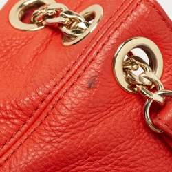 Pre Owned MICHAEL Michael Kors Red Leather Chain Tote