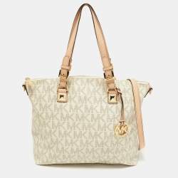 Michael Kors Beige Saffiano Leather Medium Mel Tote Michael Kors