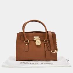 Pre Owned MICHAEL Michael Kors Brown Saffiano Leather Hamilton Tote