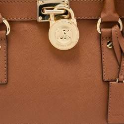 Pre Owned MICHAEL Michael Kors Brown Saffiano Leather Hamilton Tote