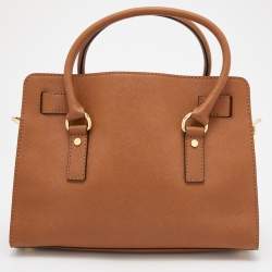 Pre Owned MICHAEL Michael Kors Brown Saffiano Leather Hamilton Tote