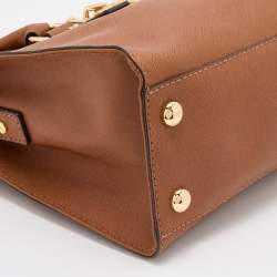 Pre Owned MICHAEL Michael Kors Brown Saffiano Leather Hamilton Tote