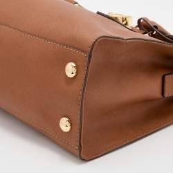 Pre Owned MICHAEL Michael Kors Brown Saffiano Leather Hamilton Tote