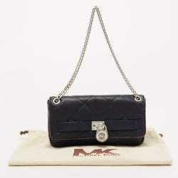 Pre Owned Michael Kors Navy Blue Quilted Leather Hamilton Chain Shoulder Bag