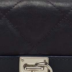 Pre Owned Michael Kors Navy Blue Quilted Leather Hamilton Chain Shoulder Bag