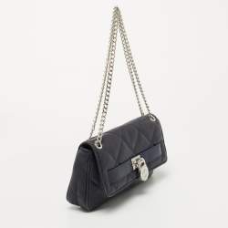 Pre Owned Michael Kors Navy Blue Quilted Leather Hamilton Chain Shoulder Bag