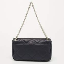Pre Owned Michael Kors Navy Blue Quilted Leather Hamilton Chain Shoulder Bag