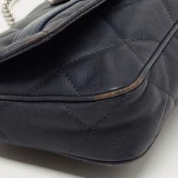 Pre Owned Michael Kors Navy Blue Quilted Leather Hamilton Chain Shoulder Bag