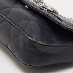 Pre Owned Michael Kors Navy Blue Quilted Leather Hamilton Chain Shoulder Bag