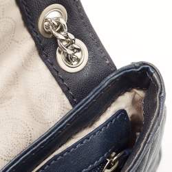 Pre Owned Michael Kors Navy Blue Quilted Leather Hamilton Chain Shoulder Bag
